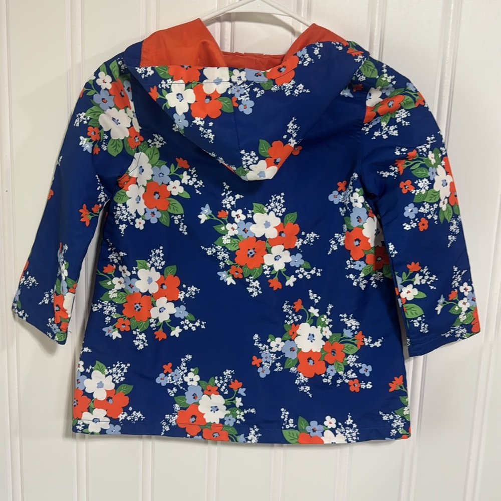 Gymboree Blue and Orange Floral Jacket raincoat Size Small 5-6 - Picture 6 of 9